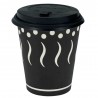 Vasos de Cartón "Coffee" Negro 240ml con Tapa Drink (50 Uds)