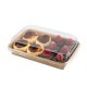 Envases para Sushi y Pastelería de Cartón con Tapa PET 18,5x13cm (25 Uds)