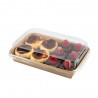 Envases para Sushi y Pastelería de Cartón con Tapa PET 18,5x13cm (25 Uds)