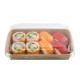 Envases para Sushi y Pastelería de Cartón con Tapa PET 18,5x13cm (25 Uds)