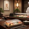 Envases para Sushi y Pastelería de Cartón con Tapa PET 18,5x13cm (25 Uds)