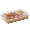 Envases para Sushi y Pastelería de Cartón con Tapa PET 18,5x13cm (25 Uds)