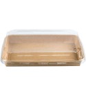 Envases para Sushi y Pastelería de Cartón con Tapa PET 18,5x13cm (25 Uds)