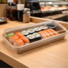 Envases para Sushi y Pastelería de Cartón con Tapa PET 18,5x13cm (25 Uds)