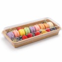 Envases para Sushi y Pastelería de Cartón con Tapa PET 18,5x13cm (25 Uds)