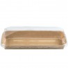 Envases para Sushi y Pastelería de Cartón con Tapa PET 18,5x13cm (25 Uds)