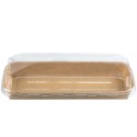 Envases para Sushi y Pastelería de Cartón con Tapa PET 18,5x13cm (25 Uds)