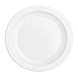 Platos de Plástico Llano Blancos 20,5cm (1.000 Uds) 