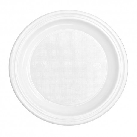 Platos de Plástico Llano Blancos 20,5cm (1.000 Uds) 