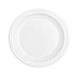 Platos de Plástico Postre Blancos 17cm (100 Uds)