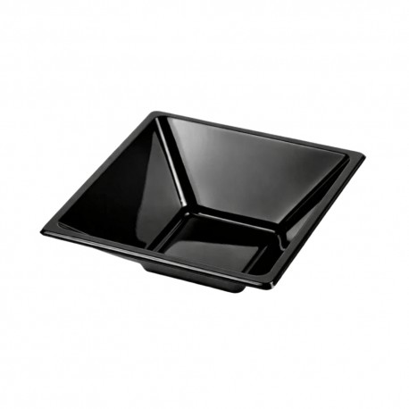 Cuencos de Plástico Cuadrados Negros 12cm (12 Uds) 