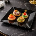 Platos de Plástico Cuadrados Negros 17cm (25 Uds) 