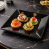 Platos de Plástico Cuadrados Negros 17cm (25 Uds) 