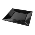 Platos de Plástico Cuadrados Negros 17cm (600 Uds) 