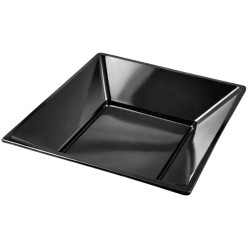 Platos de Plástico Hondos Cuadrados Negros 17cm (600 Uds) 