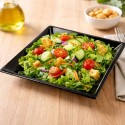 Platos de Plástico Hondos Cuadrados Negros 17cm (25 Uds) 