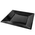  Platos de Plástico Cuadrados Negros 23cm (25 Uds) 