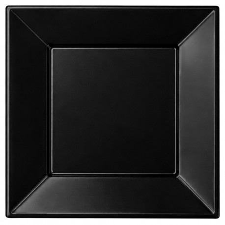  Platos de Plástico Cuadrados Negros 23cm (600 Uds) 