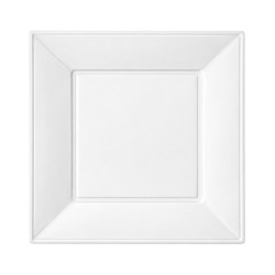 Platos de Plástico Cuadrados Blancos 17cm (25 Uds) 