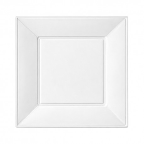 Platos de Plástico Cuadrados Blancos 17cm (600 Uds) 