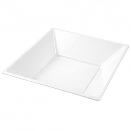 Platos de Plástico Hondos Cuadrados Blancos 17cm (25 Uds) 