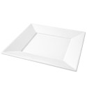 Platos de Plástico Cuadrados Blancos 23cm (600 Uds) 
