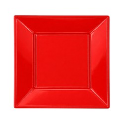  Platos de Plástico Cuadrados Rojos 17cm (288 Uds) 