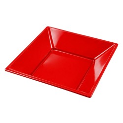 Platos de Plástico Hondos Cuadrados Rojos 17cm (6 Uds) 