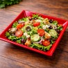 Platos de Plástico Hondos Cuadrados Rojos 17cm (6 Uds) 