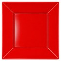 Platos de Plástico Cuadrados Rojos 23cm (5 Uds) 