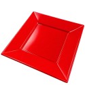 Platos de Plástico Cuadrados Rojos 23cm (5 Uds) 