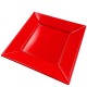 Platos de Plástico Cuadrados Rojos 23cm (240 Uds) 