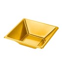 Cuencos de Plástico PS Cuadrados Dorados 12x12cm (4 Uds)