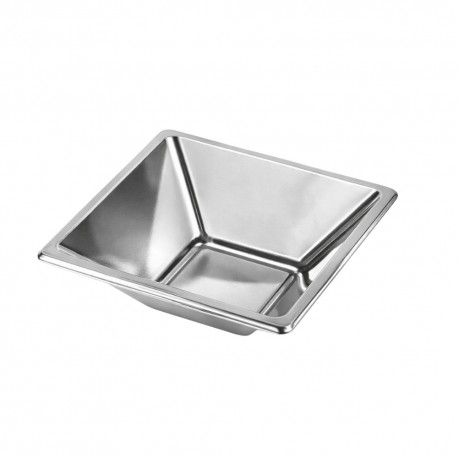 Cuencos de Plástico PS Cuadrados Plateados 12x12cm (192 Uds)