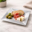   Platos de Plástico Cuadrados Plateados 17cm (Caja 192 Uds) 