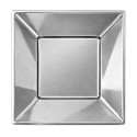   Platos de Plástico Hondos Cuadrados Plateados 17cm (4 Uds) 