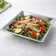  Platos de Plástico Hondos Cuadrados Plateados 17cm (4 Uds) 