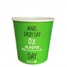 Vasos Biodegradables Cartón Impresos Verdes 120ml Ø6,2 cm(1.000 Uds)