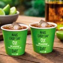 Vasos Biodegradables Cartón Impresos Verdes 120ml Ø6,2 cm(1.000 Uds)