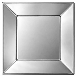 Platos de Plástico Cuadrados Plateados 23cm (192 Uds) 