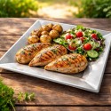 Platos de Plástico Cuadrados Plateados 23cm (192 Uds) 