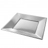 Platos de Plástico Cuadrados Plateados 23cm (4 Uds) 