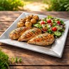 Platos de Plástico Cuadrados Plateados 23cm (4 Uds) 