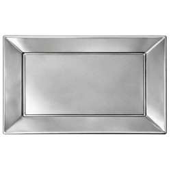 Bandejas de Plástico Plateadas 33 x 22,5cm (2 Uds)