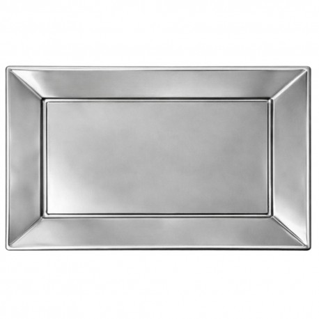 Bandejas de Plástico Plateadas 33 x 22,5cm (2 Uds) 