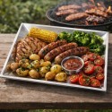 Bandejas de Plástico Plateadas 33 x 22,5cm (2 Uds) 