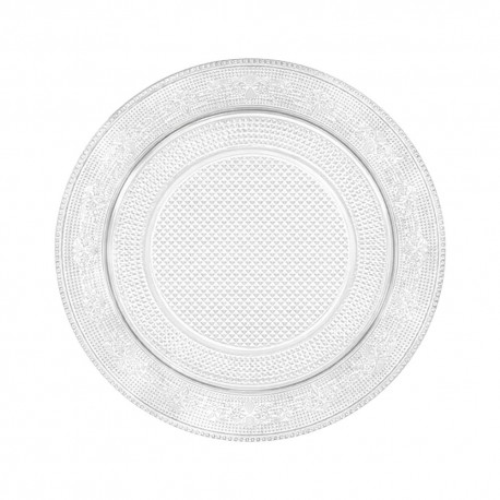 Bandeja de Plástico Redonda Reutilizable Transparente 20cm (1 Uds)