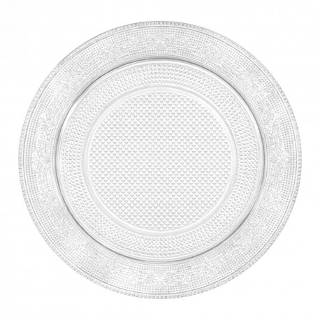 Bandeja de Plástico Redonda Reutilizable Transparente 20cm (1 Uds)