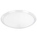 Bandeja Redonda de Plástico PS Lux Transparente Reutilizable 34cm (1 Uds)