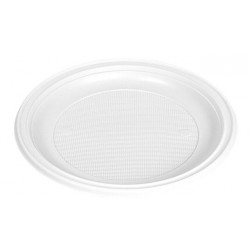 Platos de Plástico Postre Blancos 17cm (1.600 Uds)